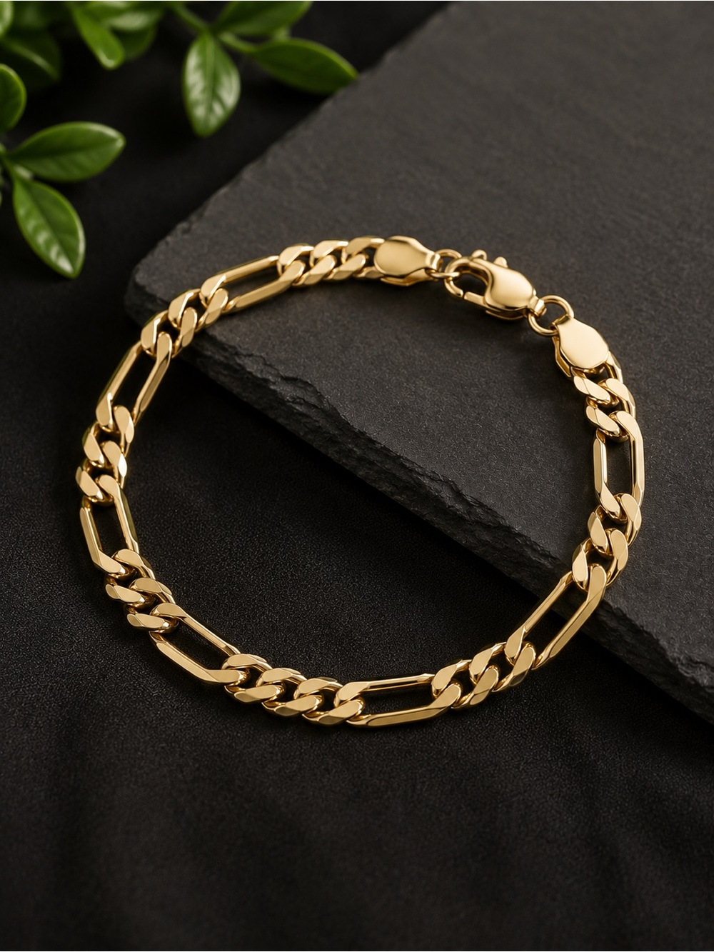 Classic 14K Gold Filled Figaro Chain Bracelet. 8” Unisex Bracelet (14K Stamped)